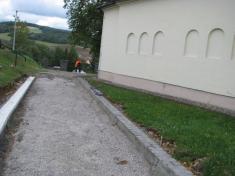 Oprava fasády a pěšího chodníku objektu kostela